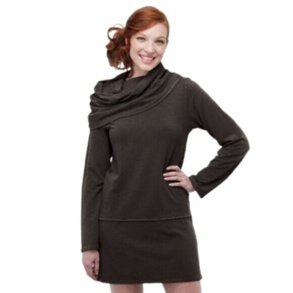 EARTH CREATIONS Mod Hoody Tunic Dress Bamboo Organic Cotton Sz M - Picture 1 of 8